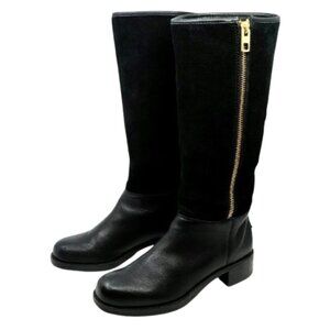 COACH~Bailey Safari Women US 8 Black Knee High Boot LEATHER SHEARLING SIze 7.5